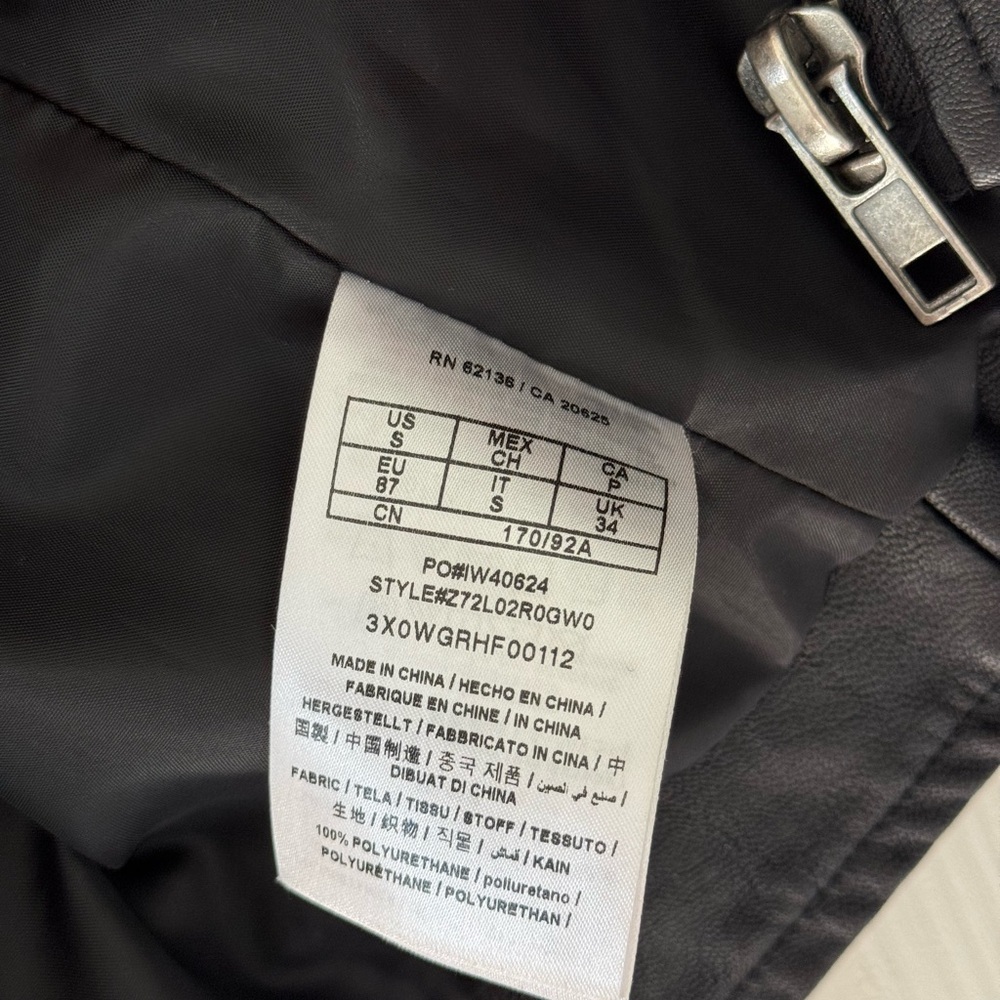 G by Guess Black & Gray Faux Leather Jacket - Picture 8 of 14